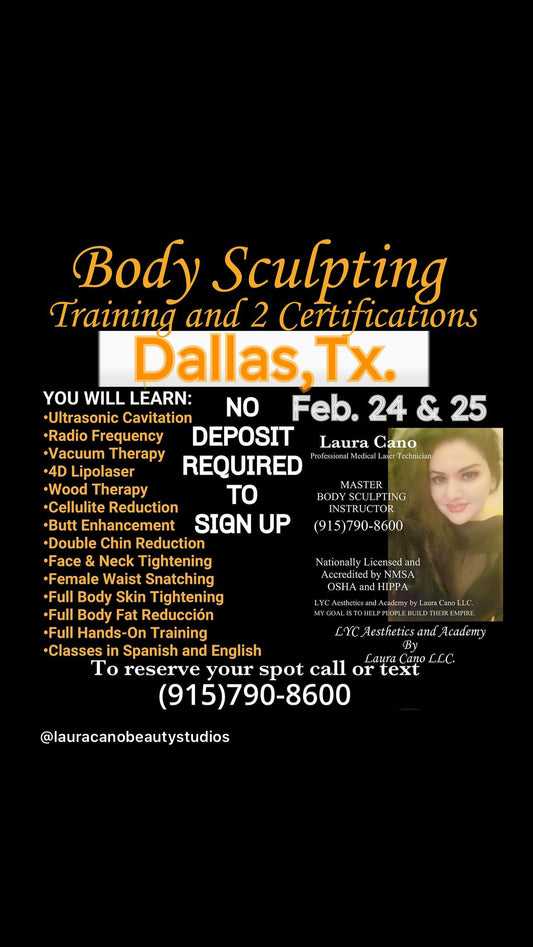 BODY SCULPTING MASTER CLASS TRAINING AND 2 CERTIFICATIONS