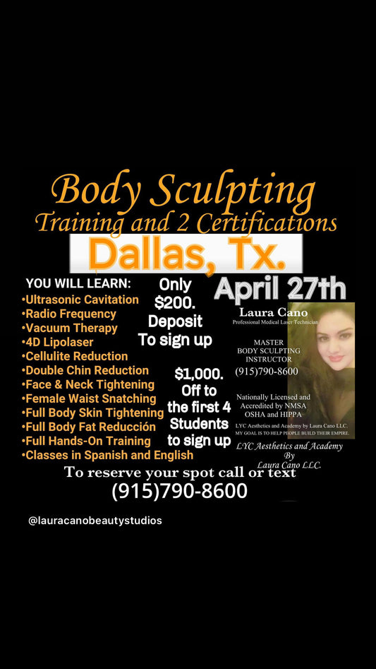 Body Sculpting Master Class Training and Certification partial payment